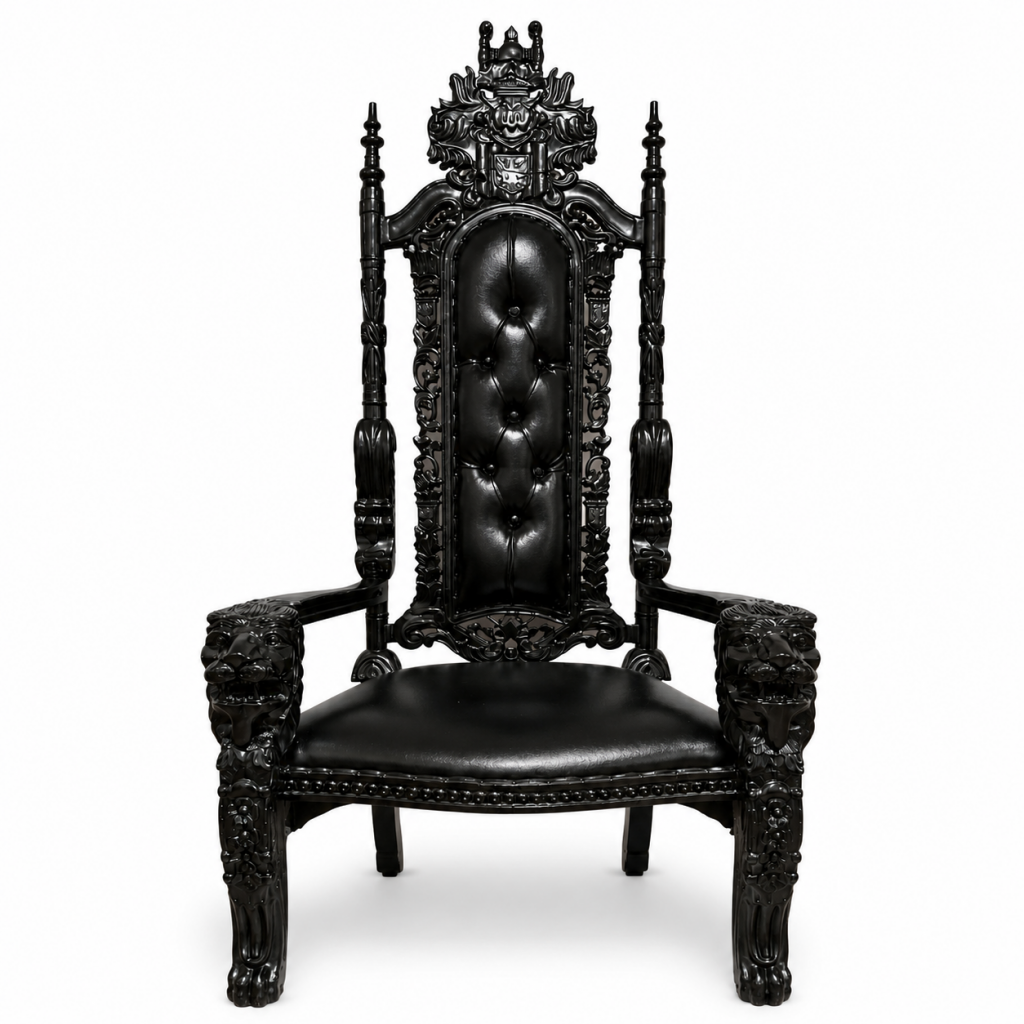 Royal Black Throne Chair