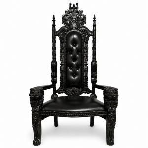 Royal Black Throne Chair rental, event planning, party supplies, equipment rental, celebration, party rentals near me, professional setup