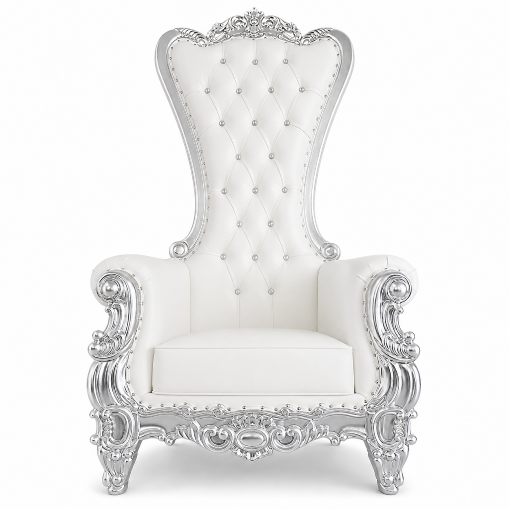 Silver Princess Throne Chair