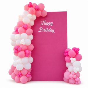 Pink Happy Birthday Balloon Backdrop