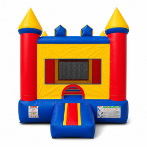 10x10 Unisex Bounce House Rental with red, yellow, and blue castle design
